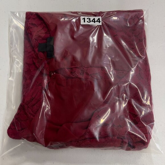 Torrid Plus Women's Peplum Lace Long Sleeve Lined Red Top 2X - Picture 10 of 10